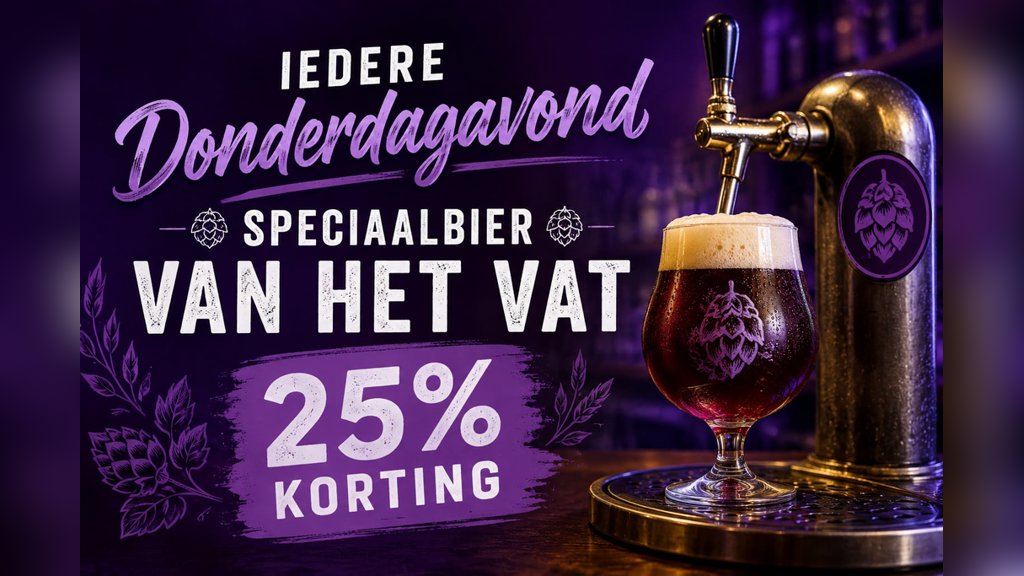 Iedere donderdagavond 25% korting op speciaalbier in Kampen
